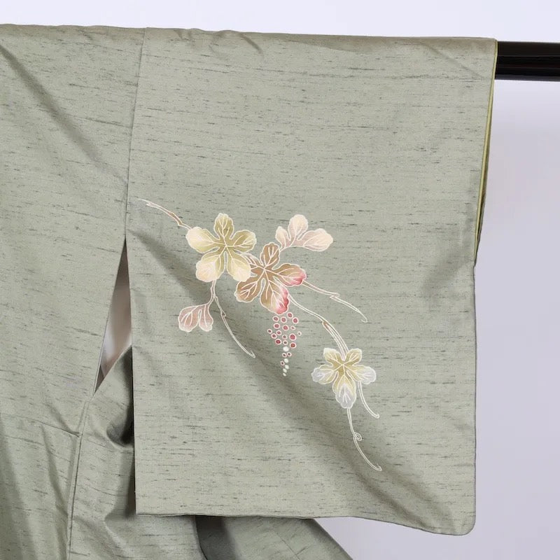 Japanese kimono used <Tsukesage Tsumugi> Msize silk 100% /k89