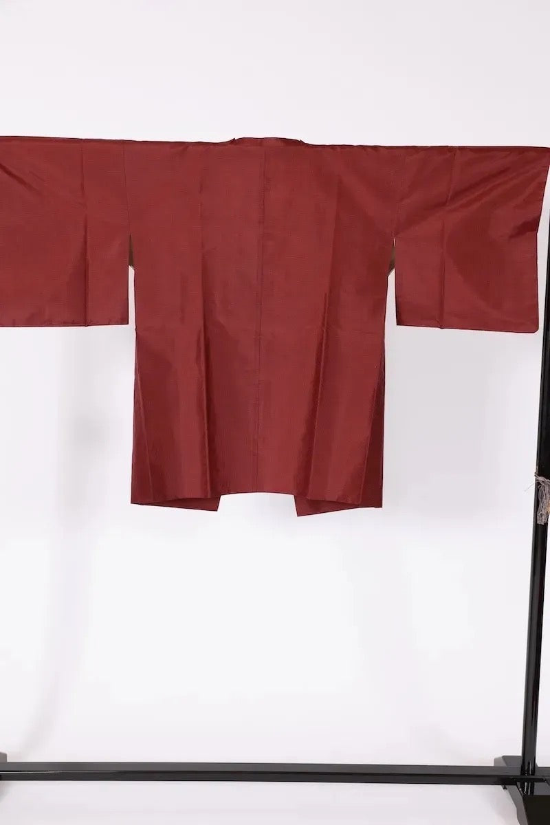 Japanese kimono used <Tsumugi> M-size silk 100% /B631
