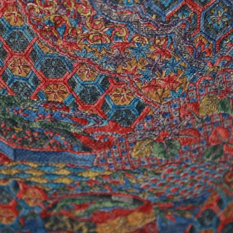 Japanese kimono used <Komon> Lsize silk 100% /T107