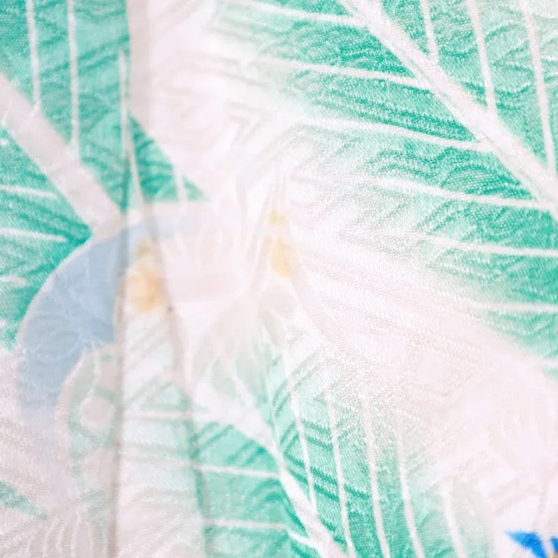 Japanese kimono used <Furisode> L-size silk 100% /B739