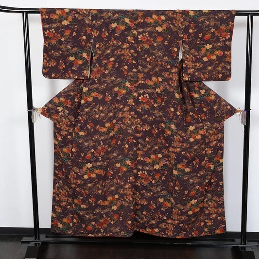 Japanese kimono used <Komon> Msize silk 100% /T108