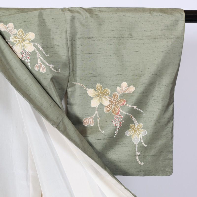 Japanese kimono used <Tsukesage Tsumugi> Msize silk 100% /k89