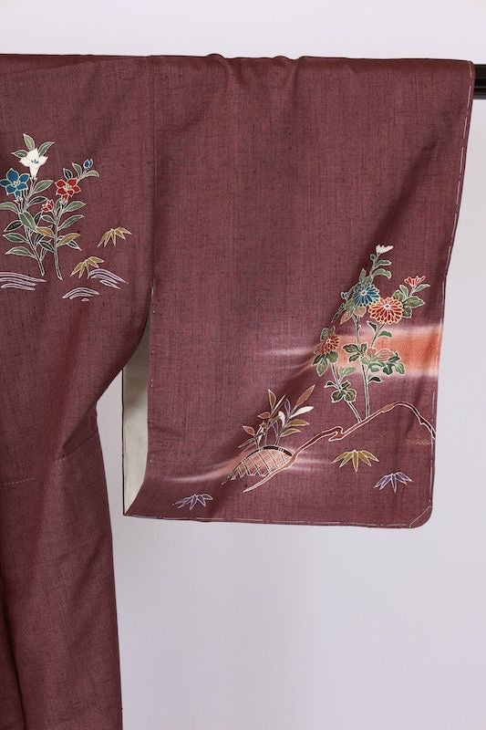 Japanese kimono Unused <houmongi> Msize silk 100% /T670