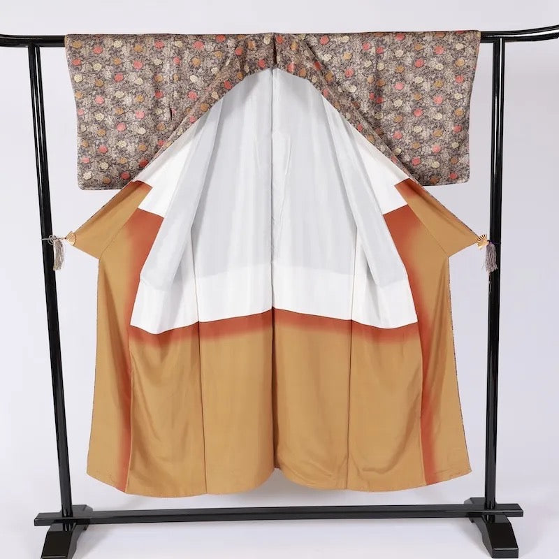 Japanease kimono used(komon)sizeS silk100%/K403