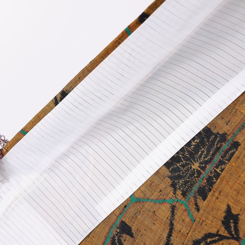 Japanese kimono used <Tsumugi> M-size silk 100% /B746