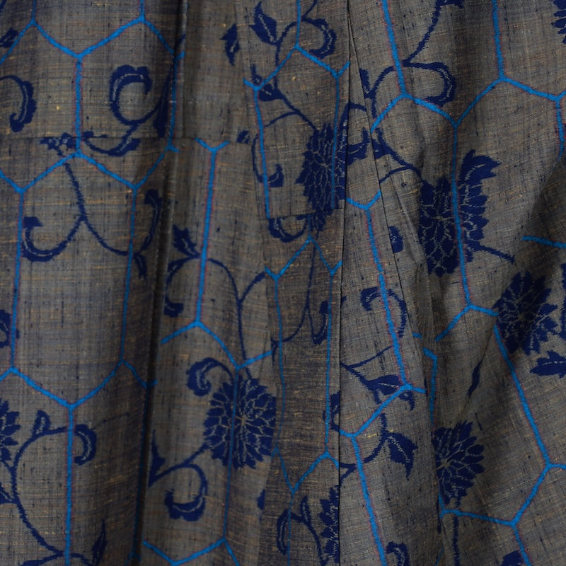Japanese kimono used <Tsumugi> M-size silk 100% /B746