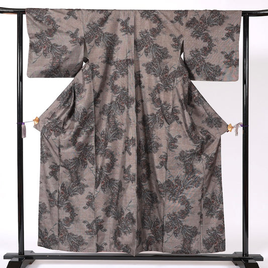 Japanese kimono (Tsumugi) M-size 100% silk / B68