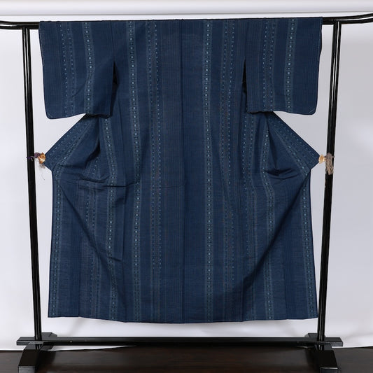 Japanese kimono Unused New <Tsumugi> M-size silk 100% /B780