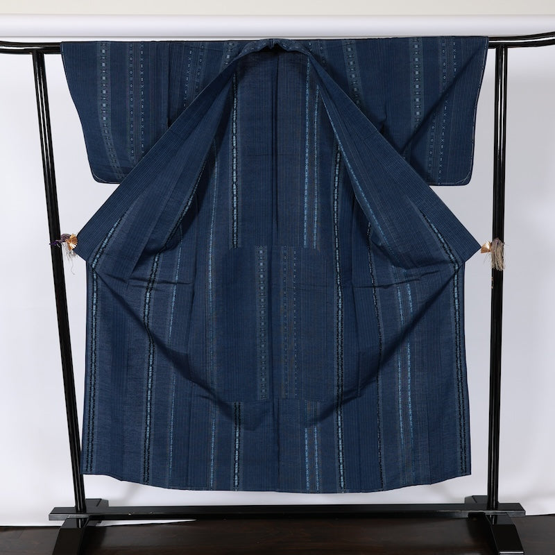 Japanese kimono Unused New <Tsumugi> M-size silk 100% /B780