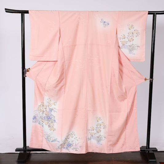 Japanese kimono used (Houmongi)LMSize tetoron A303