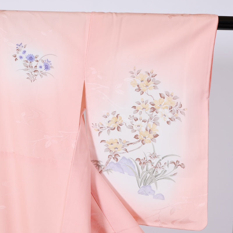 Japanese kimono used (Houmongi)LMSize tetoron A303