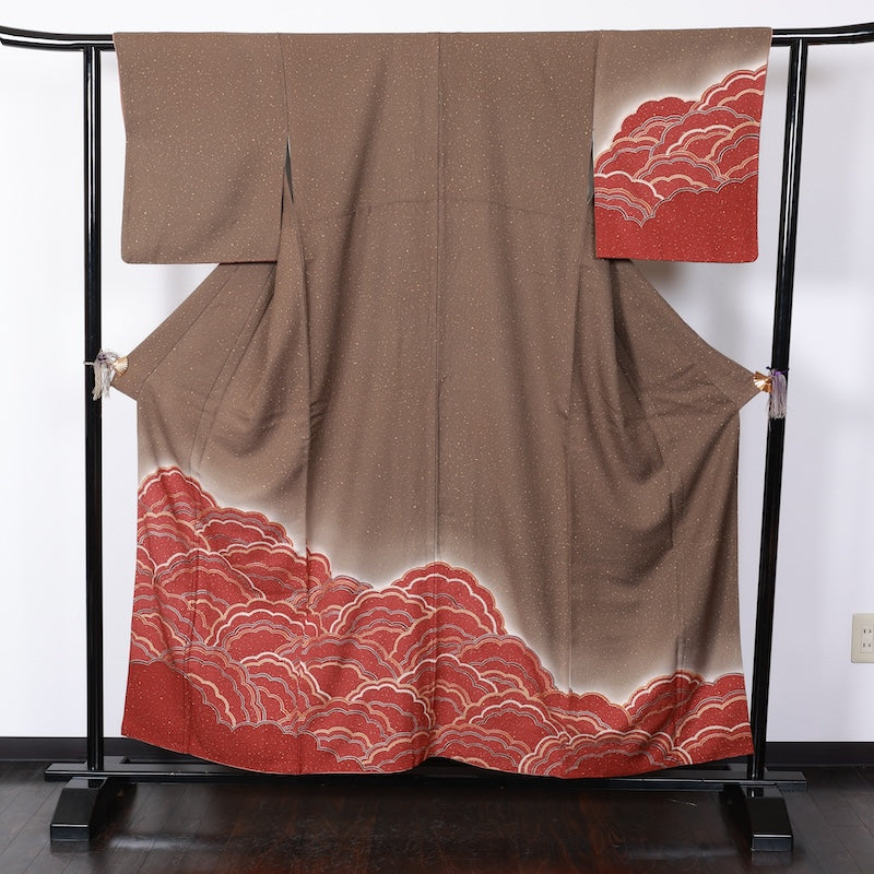 Japanese kimono used <Tsukesage> Msize silk 100% /T369