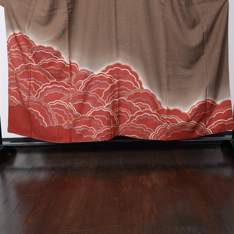 Japanese kimono used <Tsukesage> Msize silk 100% /T369