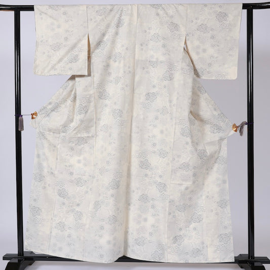 Japanese kimono (Tsumugi) L-size 100% silk / B81