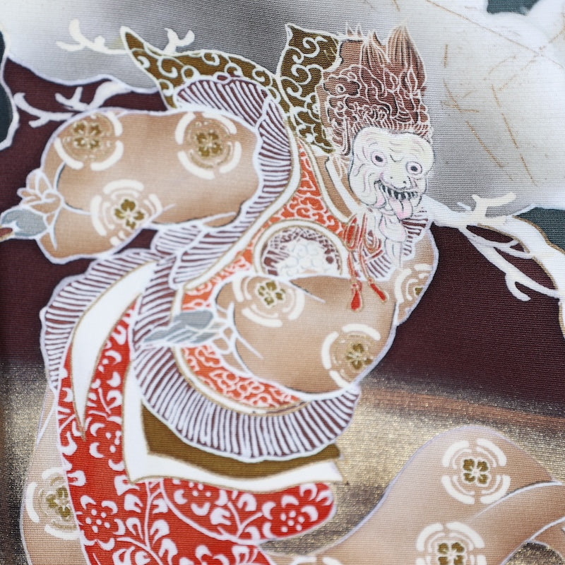 Japanese kimono used <Irotomesode> Msize silk 100% /T365