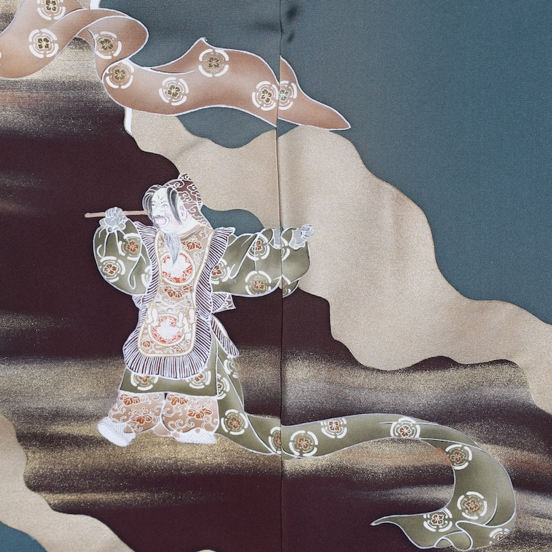 Japanese kimono used <Irotomesode> Msize silk 100% /T365