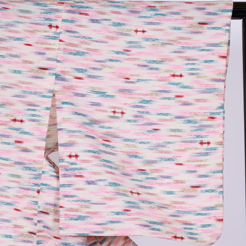 Japanese kimono used <komon> M-size silk wool /B781