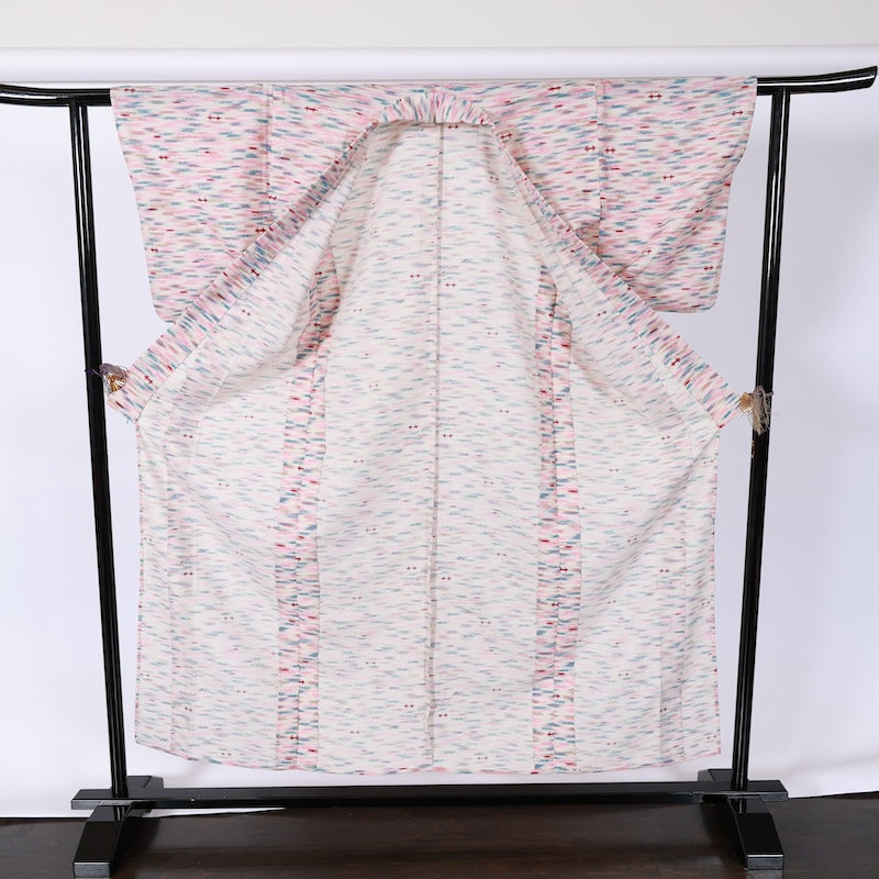 Japanese kimono used <komon> M-size silk wool /B781