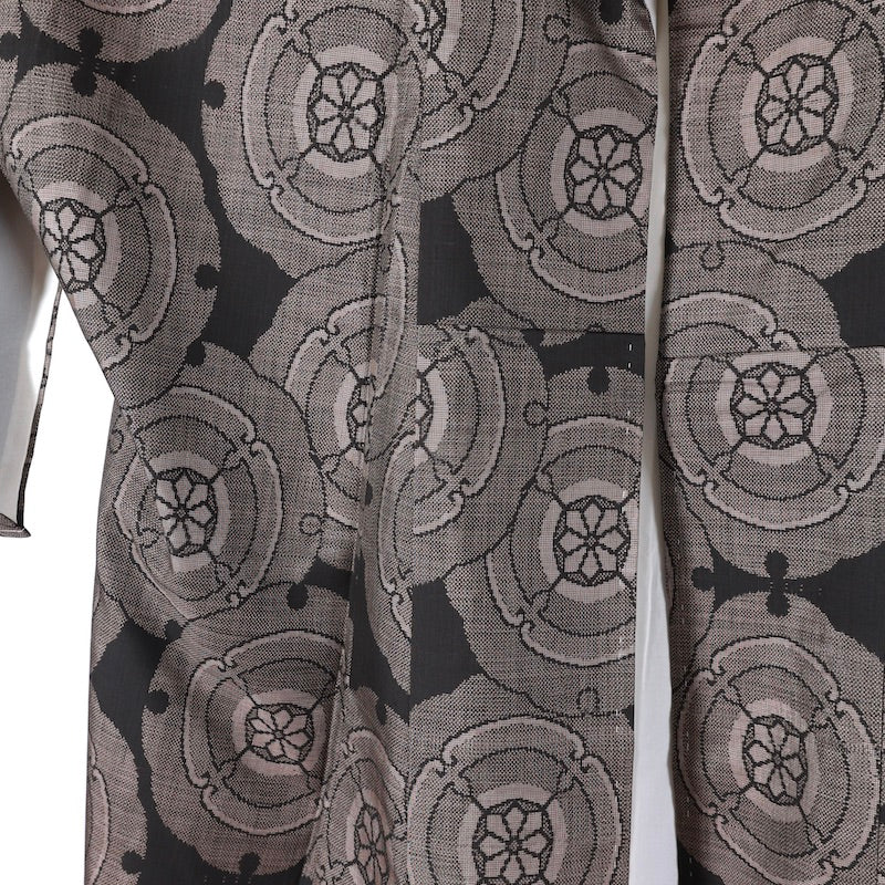 Japanese kimono (Tsumugi) L-size 100% silk / B94