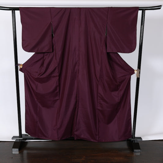 Japanese kimono used <Tsumugi> L-size silk 100% /B761