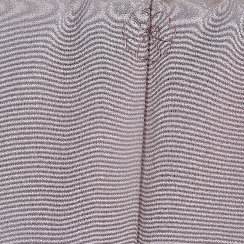Japanease kimono used(Irotomesode) L-size 100% silk /K86Artist's work Gray Purple Green Indigo Yellow White Sewing crest Ken Hanabishi