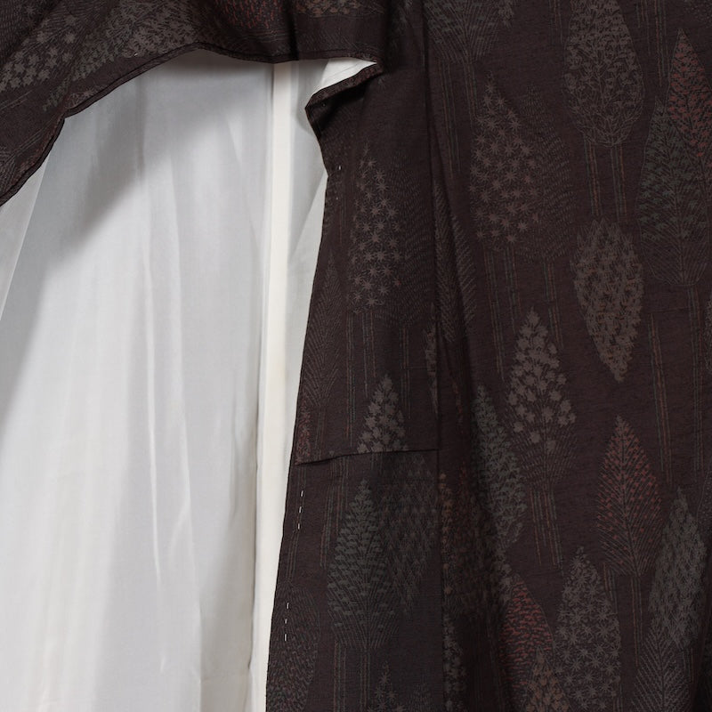 Japanese kimono used <Tsumugi> M-size silk 100% /B757