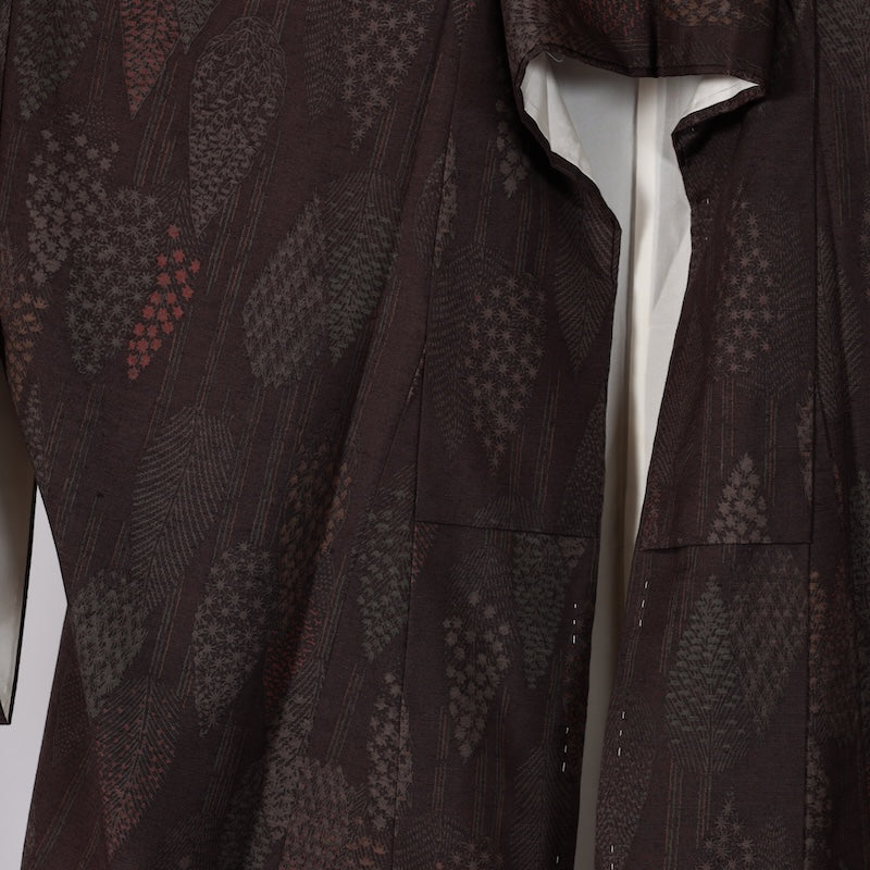 Japanese kimono used <Tsumugi> M-size silk 100% /B757
