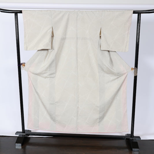 Japanese kimono used <Tsumugi> M-size silk 100% /B756