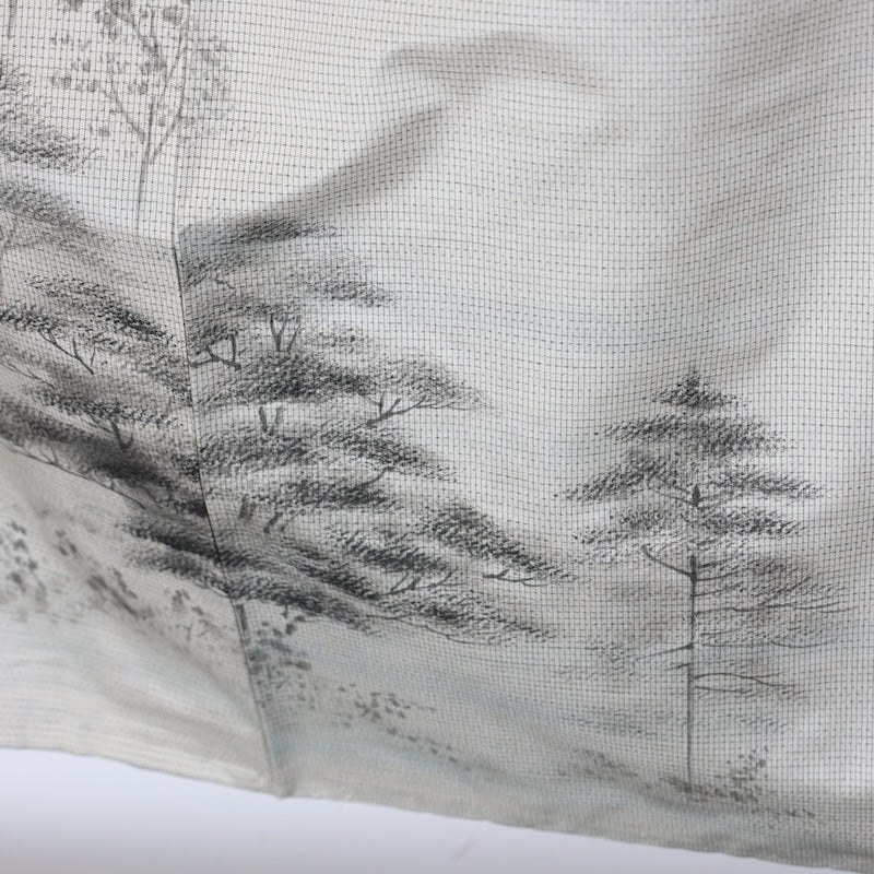 Japanese kimono used <Tsumugi,houmongi> Msize silk 100% /B748