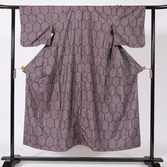 Japanese kimono (Tsumugi) S-size 100% silk / B89