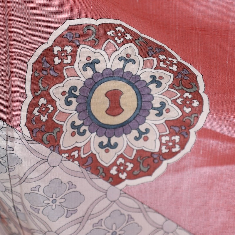 Japanese kimono used <houmongi> M-size silk 100% /B758