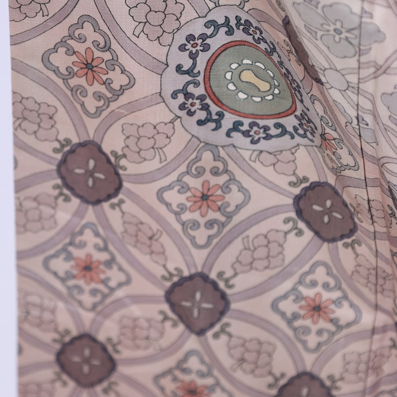 Japanese kimono used <houmongi> M-size silk 100% /B758