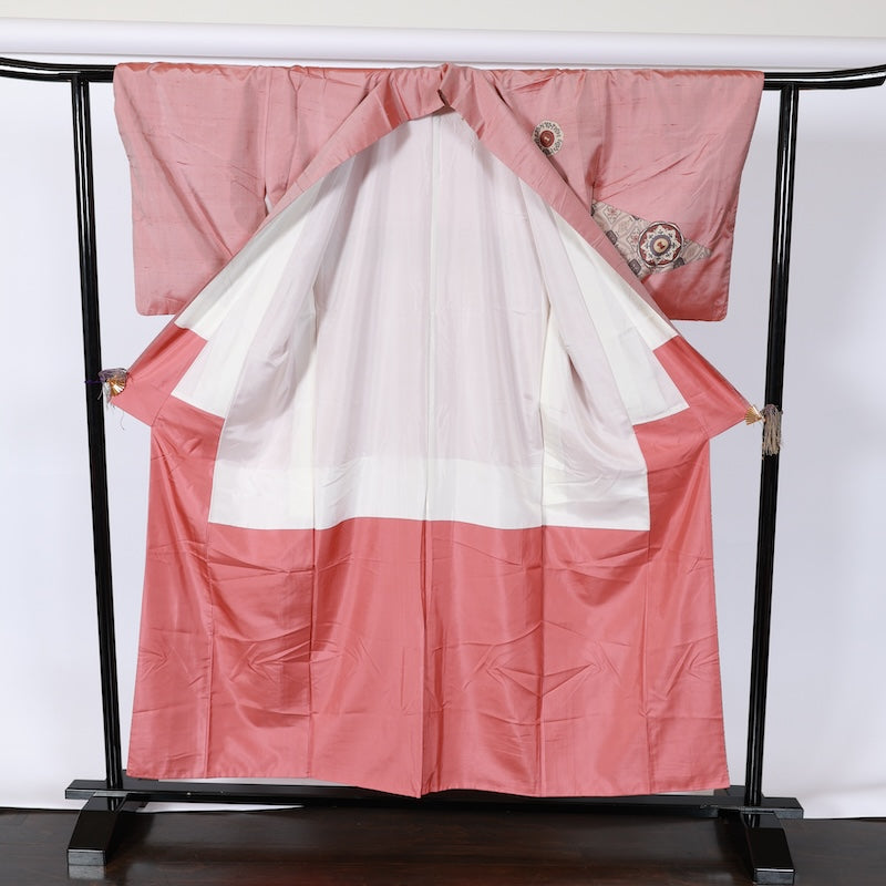 Japanese kimono used <houmongi> M-size silk 100% /B758