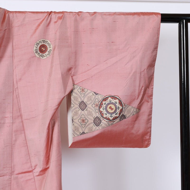 Japanese kimono used <houmongi> M-size silk 100% /B758