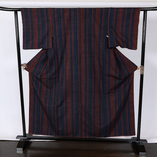 Japanese kimono Unused New <Tsumugi> Msize silk 100% /B749