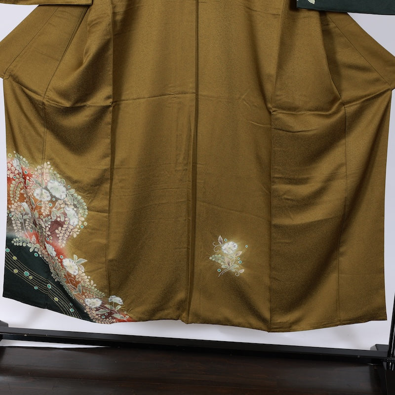 Japanese kimono used <houmongi> M-size silk 100% /B751