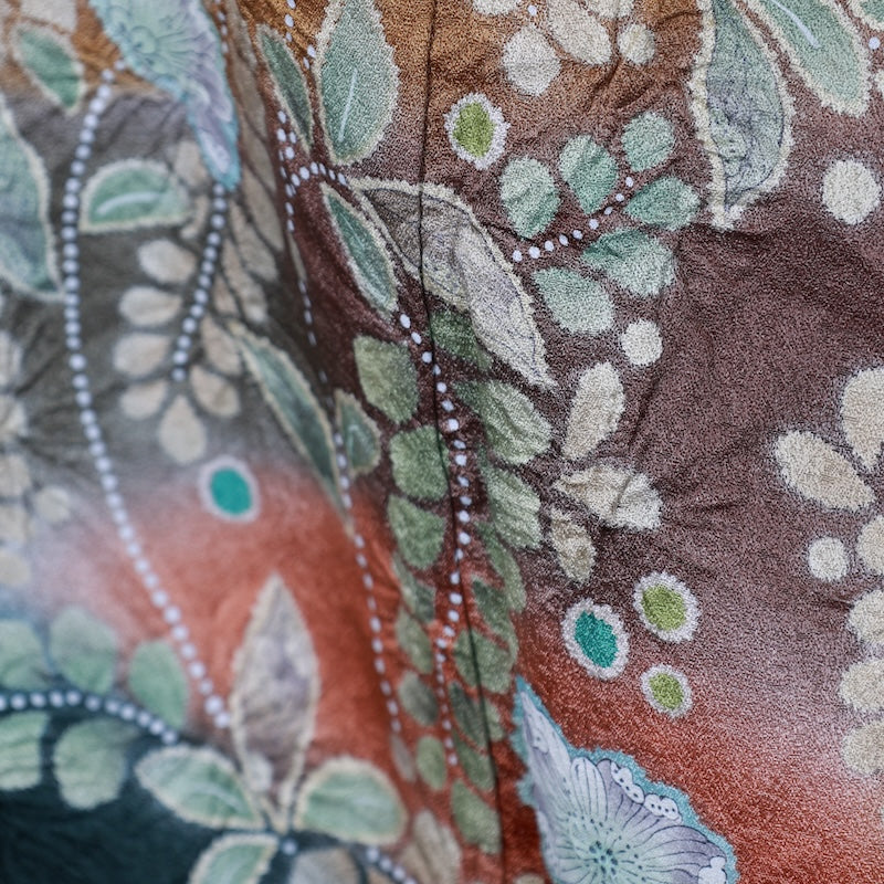 Japanese kimono used <houmongi> M-size silk 100% /B751