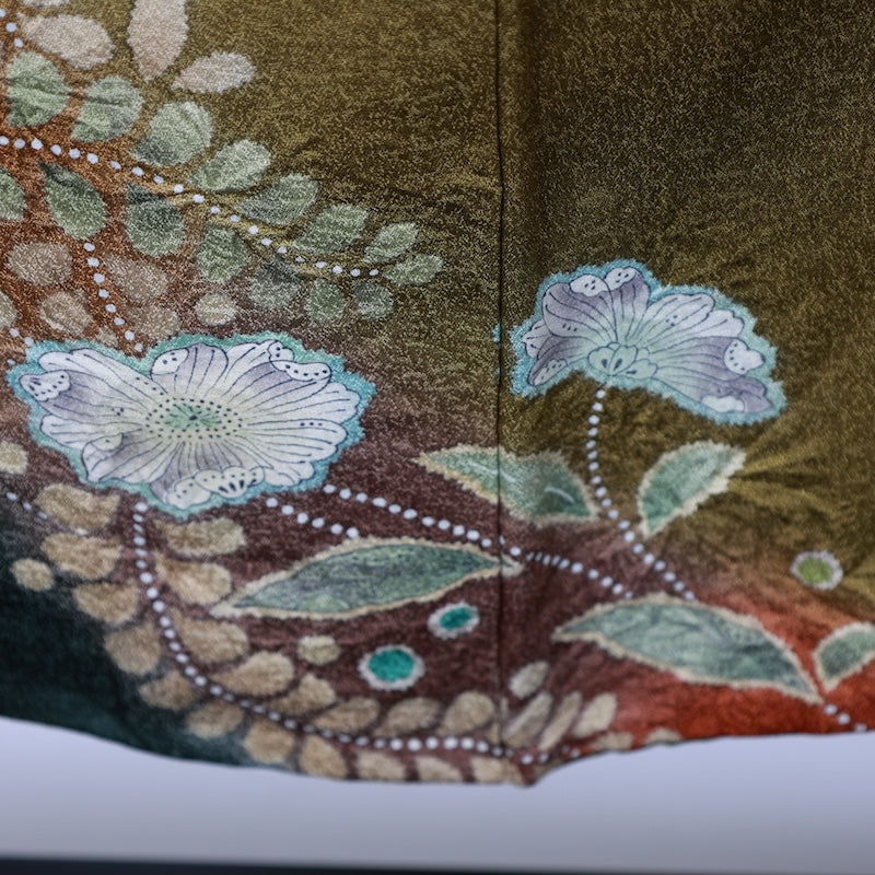 Japanese kimono used <houmongi> M-size silk 100% /B751