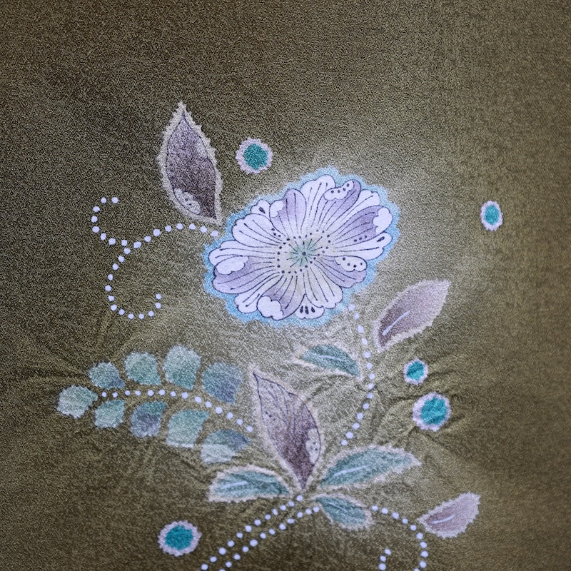 Japanese kimono used <houmongi> M-size silk 100% /B751