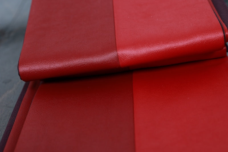 Yukata obi (half-width sash), brand new, shades of red, faux leather, size b32