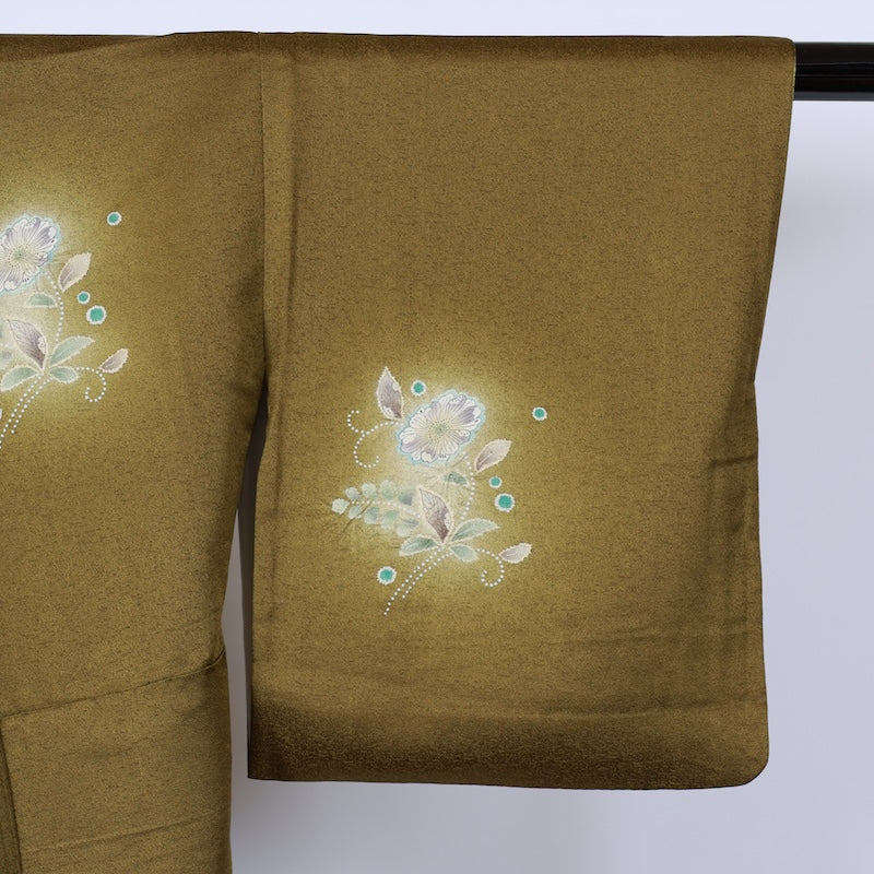 Japanese kimono used <houmongi> M-size silk 100% /B751