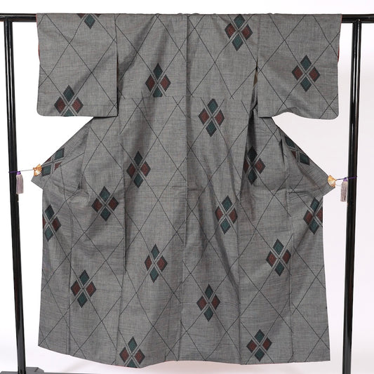 Japanese kimono (Tsumugi) M-size 100% silk / B92