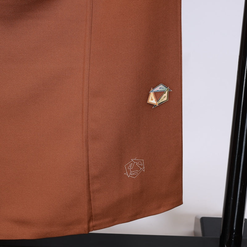 Japanese kimono used <houmongi> M-size silk 100% /B754