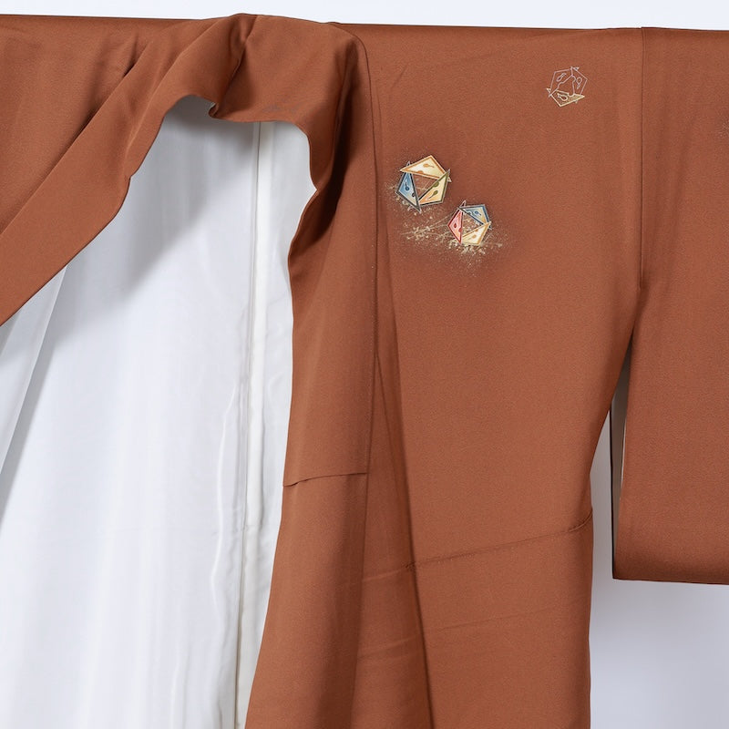 Japanese kimono used <houmongi> M-size silk 100% /B754