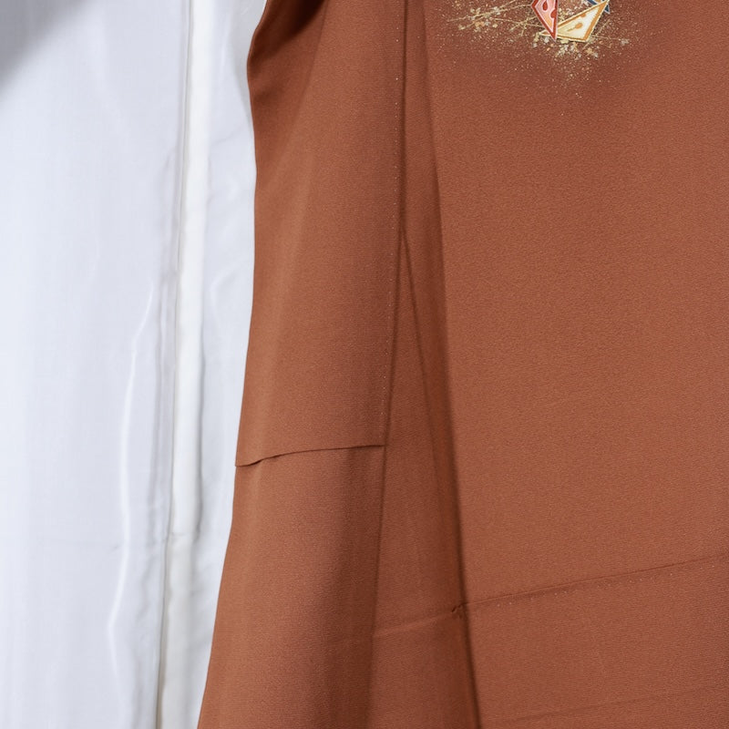 Japanese kimono used <houmongi> M-size silk 100% /B754