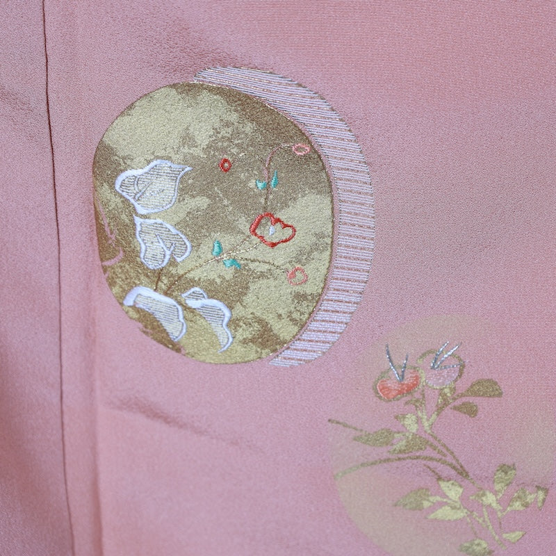 Japanese kimono used <houmongi> Msize silk 100% /B753