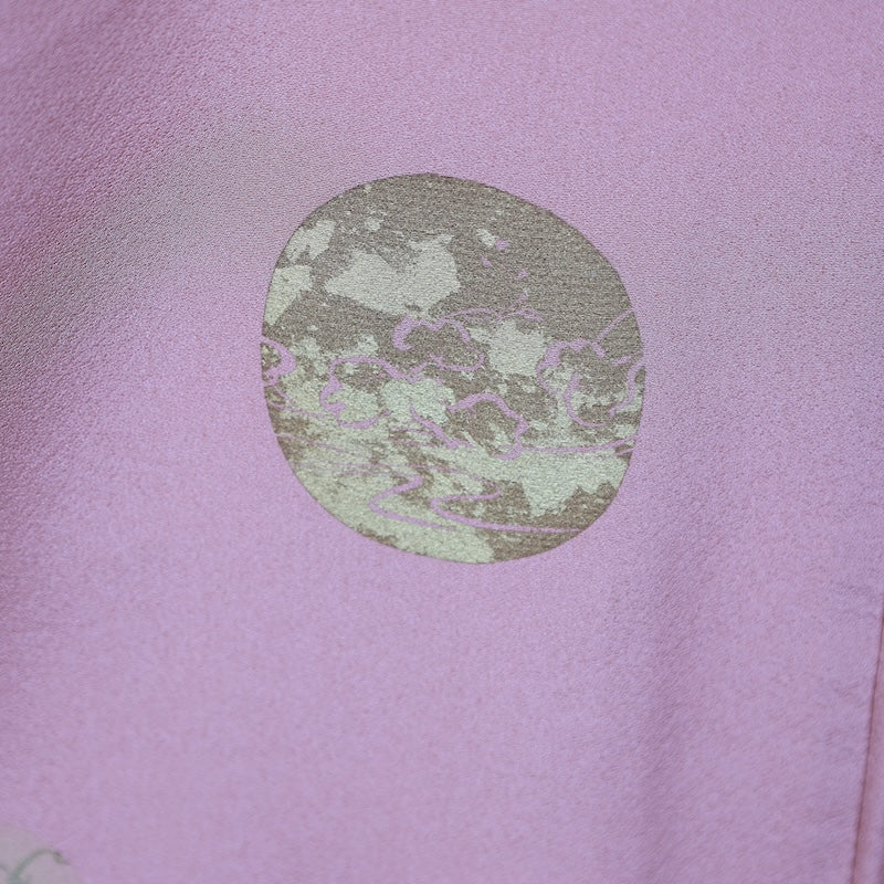 Japanese kimono used <houmongi> Msize silk 100% /B753