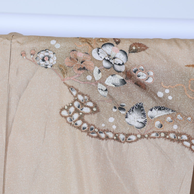 Japanese kimono used <houmongi> Msize silk 100% /B752