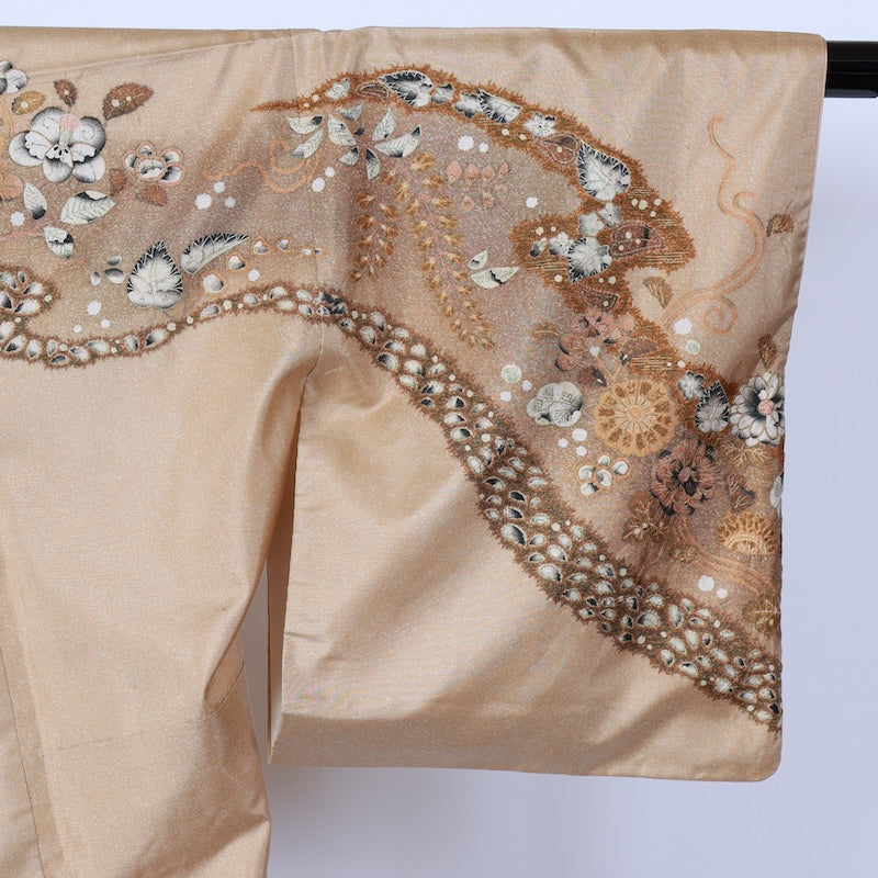 Japanese kimono used <houmongi> Msize silk 100% /B752