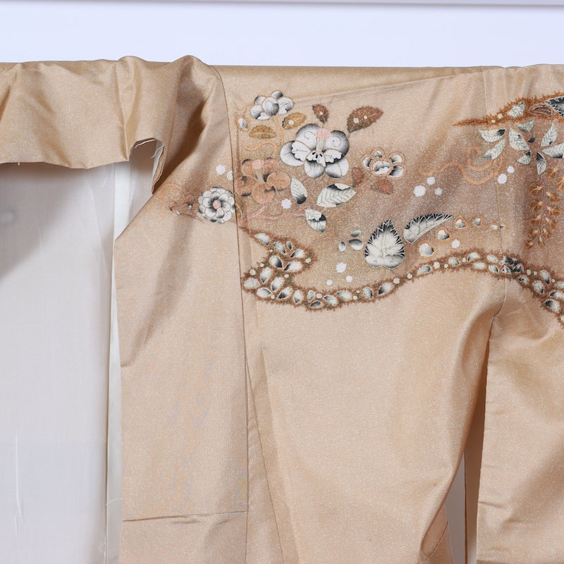 Japanese kimono used <houmongi> Msize silk 100% /B752